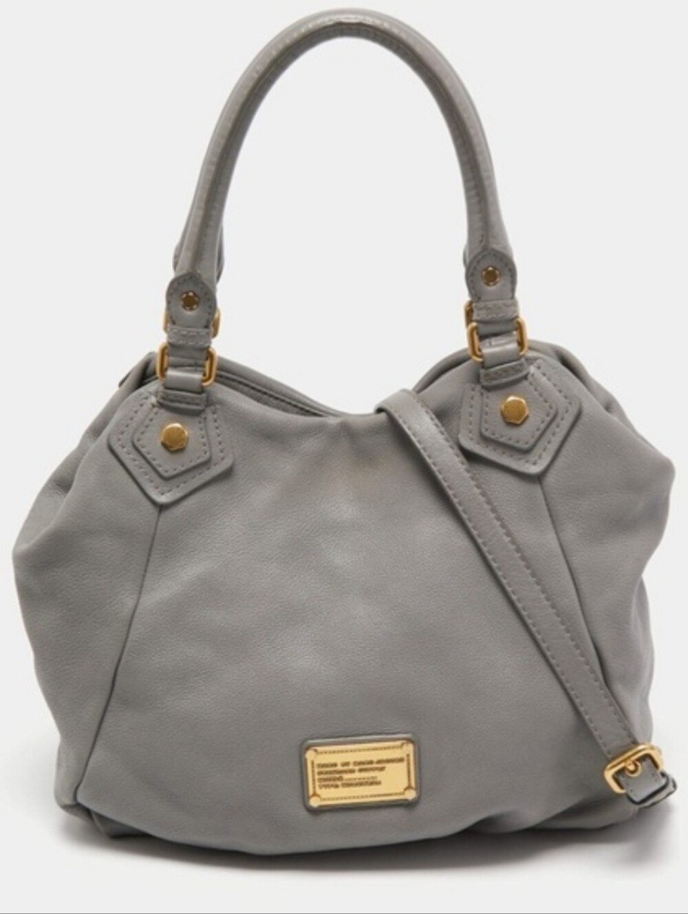 Marc By Marc Jacobs Classic Q Fran Shopper Bag Gold Hardware Gray Dust Bag